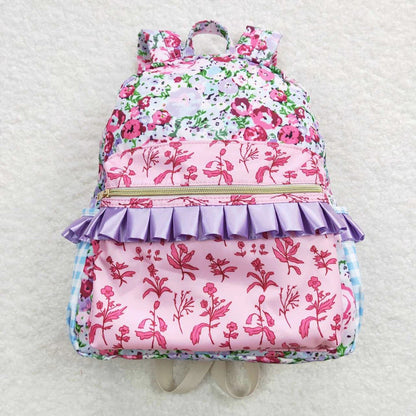 Sibling Baby Girls Floral Print Ruffle Back Bags 5.13