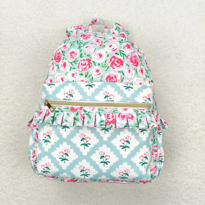 Sibling Baby Girls Floral Print Ruffle Back Bags 5.13
