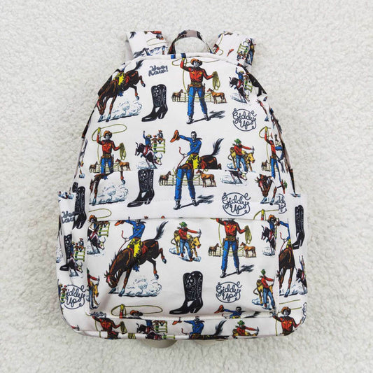 BA0142 Riding Cowboy Beige Backpack