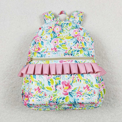 Sibling Baby Girls Floral Print Ruffle Back Bags 5.13