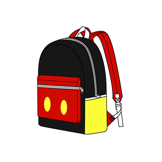 BA0184Baby Kids Black Red Cartoon Backpack Back Bags Preorder