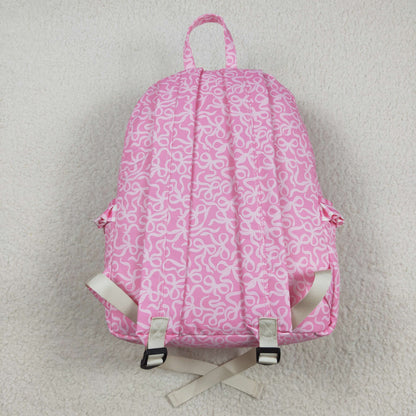 BA0308 Baby Girls Pink Bows Plaid Ruffle School Bags 8.5