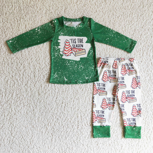 BLP0094 Baby Boys green season Christmas pants clothes set