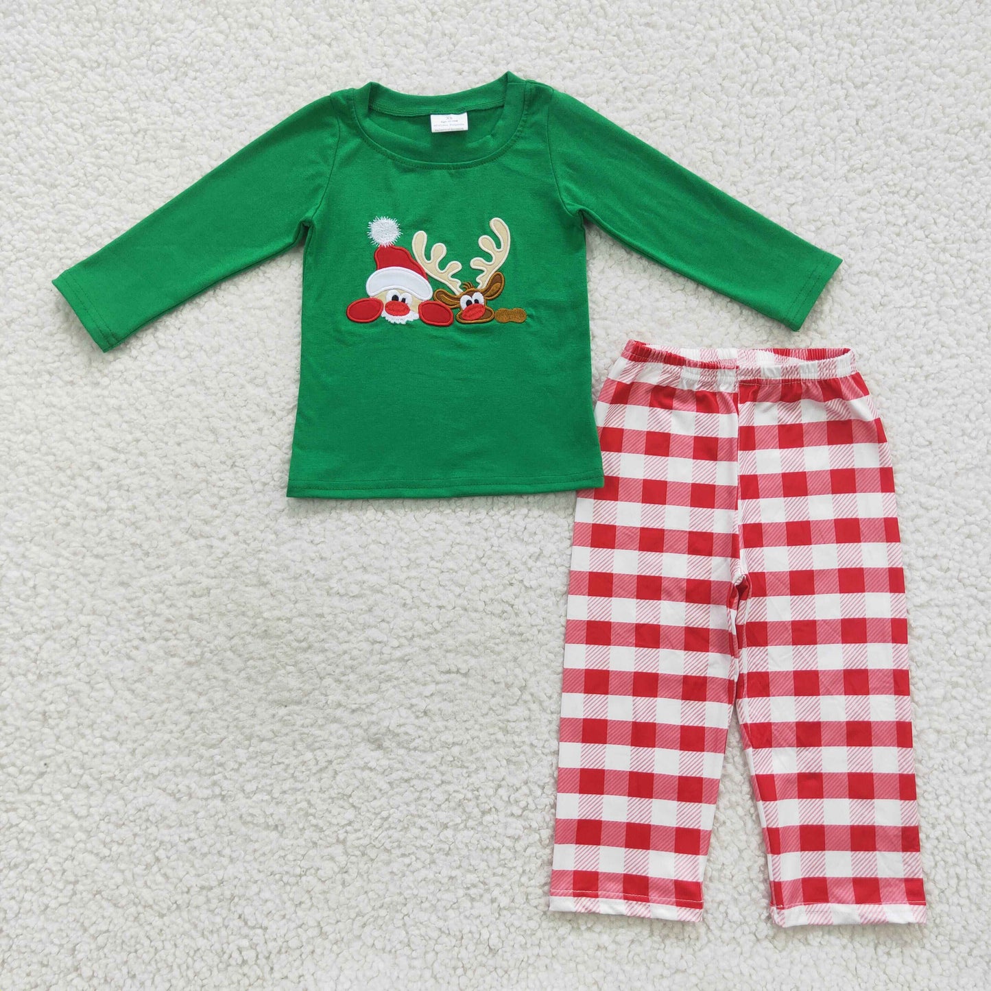 BLP0203 Baby Boys Christmas Reindeer Shirt Pants Clothes Set
