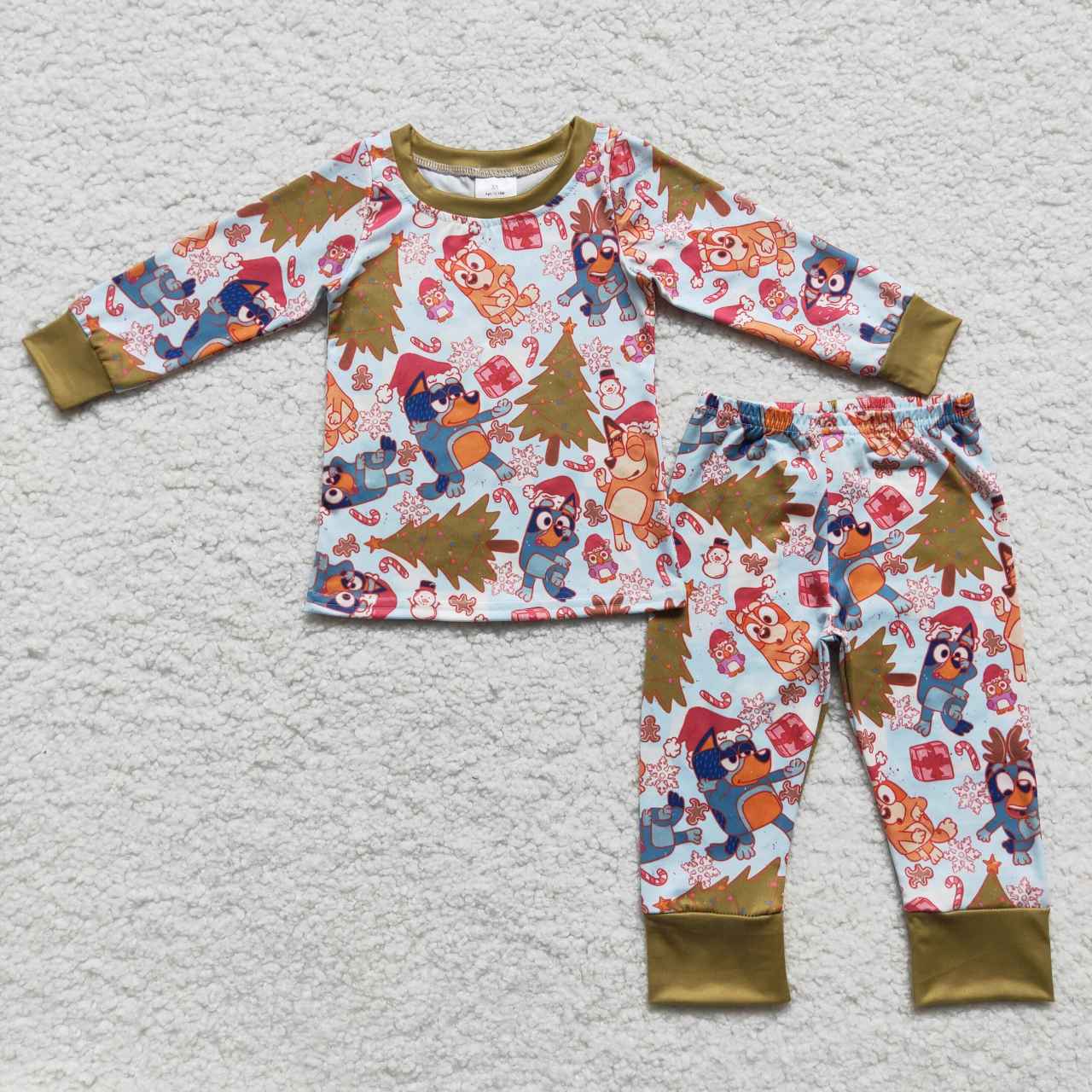 BLP0258 Boys Christmas Green long sleeve pants suit