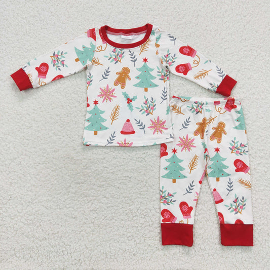 BLP0264 Boys Christmas Tree Gingerbread Man Long Sleeve pant suit