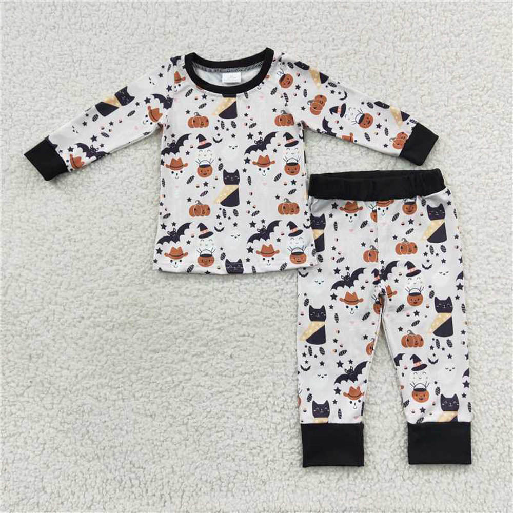 BLP0276 Star Bat Kitten Jack-o '-Lantern Long Sleeve pants set
