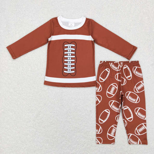 BLP0426 Football brown and white long sleeve pants suit