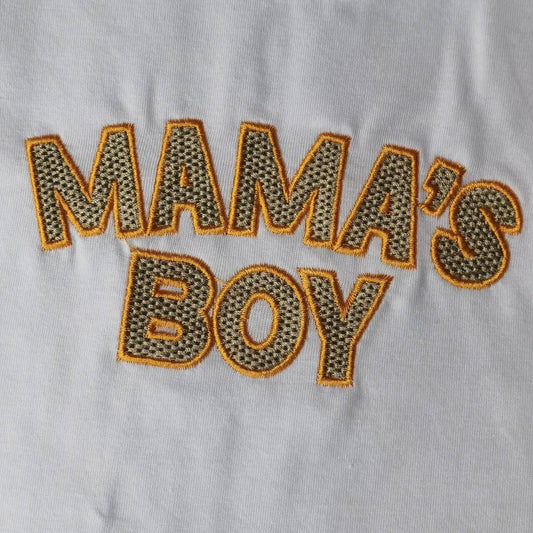 BLP0435mama's boy embroidered letters white raglan long sleeves