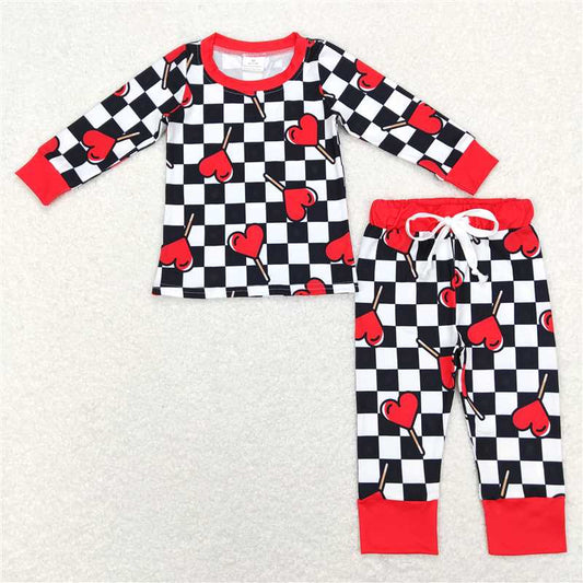 Sibling Baby Girls Valentines Shirt Pants Pajamas Clothes Sets C11.4