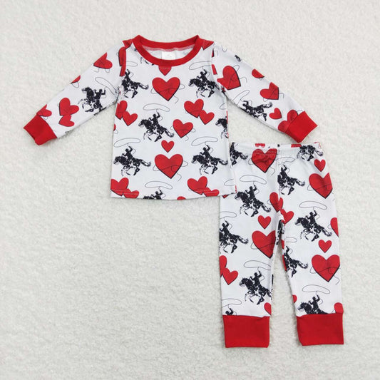 BLP0455 Love Horse Riding Gray Red Long Sleeve Pants Suit