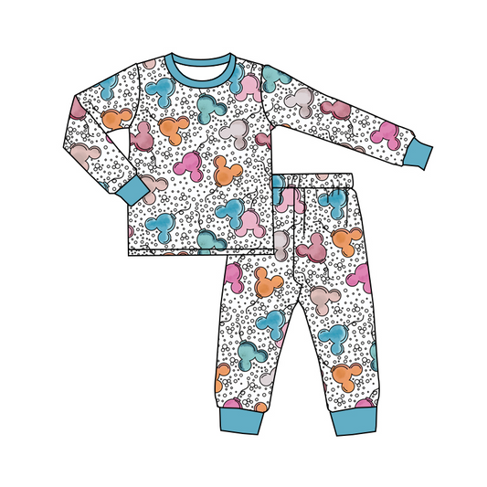 BLP0458Baby Girls Cartoon Mouse Tee Shirt Top Pants Pajamas Clothes Sets Preorder