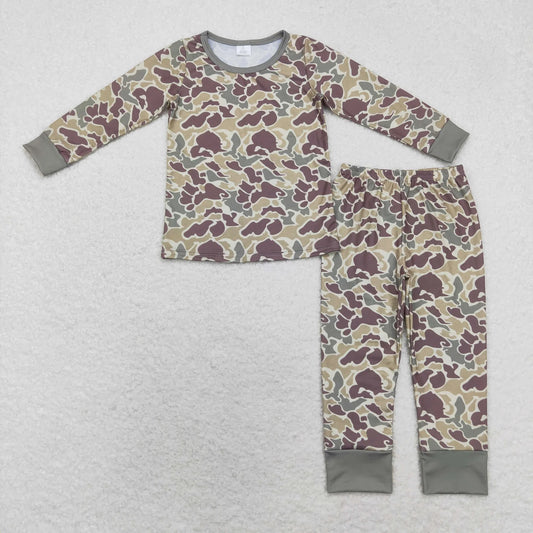 Sibling Baby Boys Camo Print Top Pants Western Bamboo Pajamas Clothes Sets C9.15