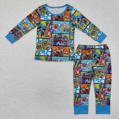 Sibling Baby Boys Cartoon Kid Animals Bamboo Pant Pajamas Sets Zipper Footie Rompers C11.14