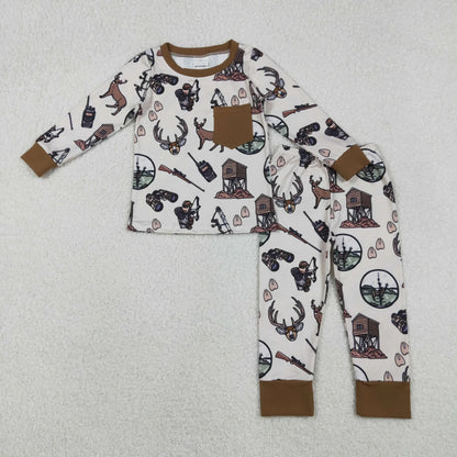Sibling Baby Boys Southern Camo Ducks Dogs Deer Top Pants Hunting Pajamas Clothes Sets C12.6