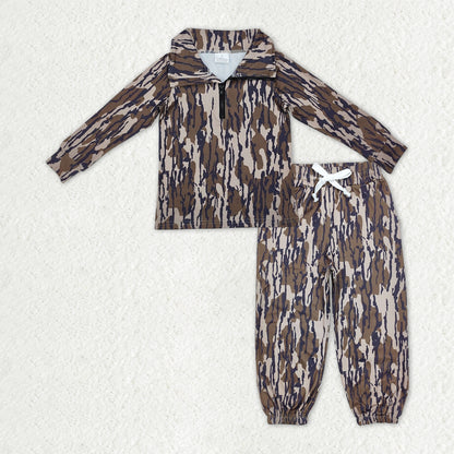 Sibling Baby Boys Camo Zipper Pullover Top Pockets Jogger Pants Southern Clothes Sets C10.14