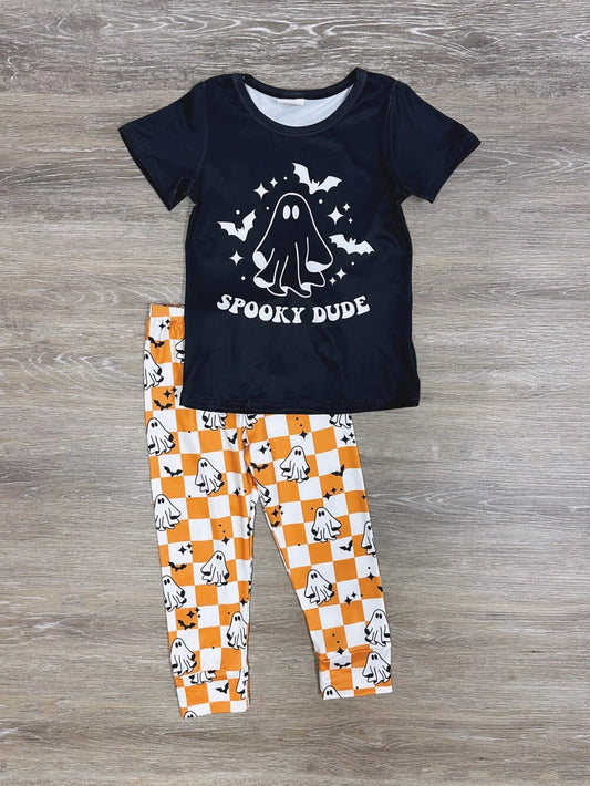 BT0247+P0167 Baby Boys Spooky Dude Halloween Pants Clothes Set