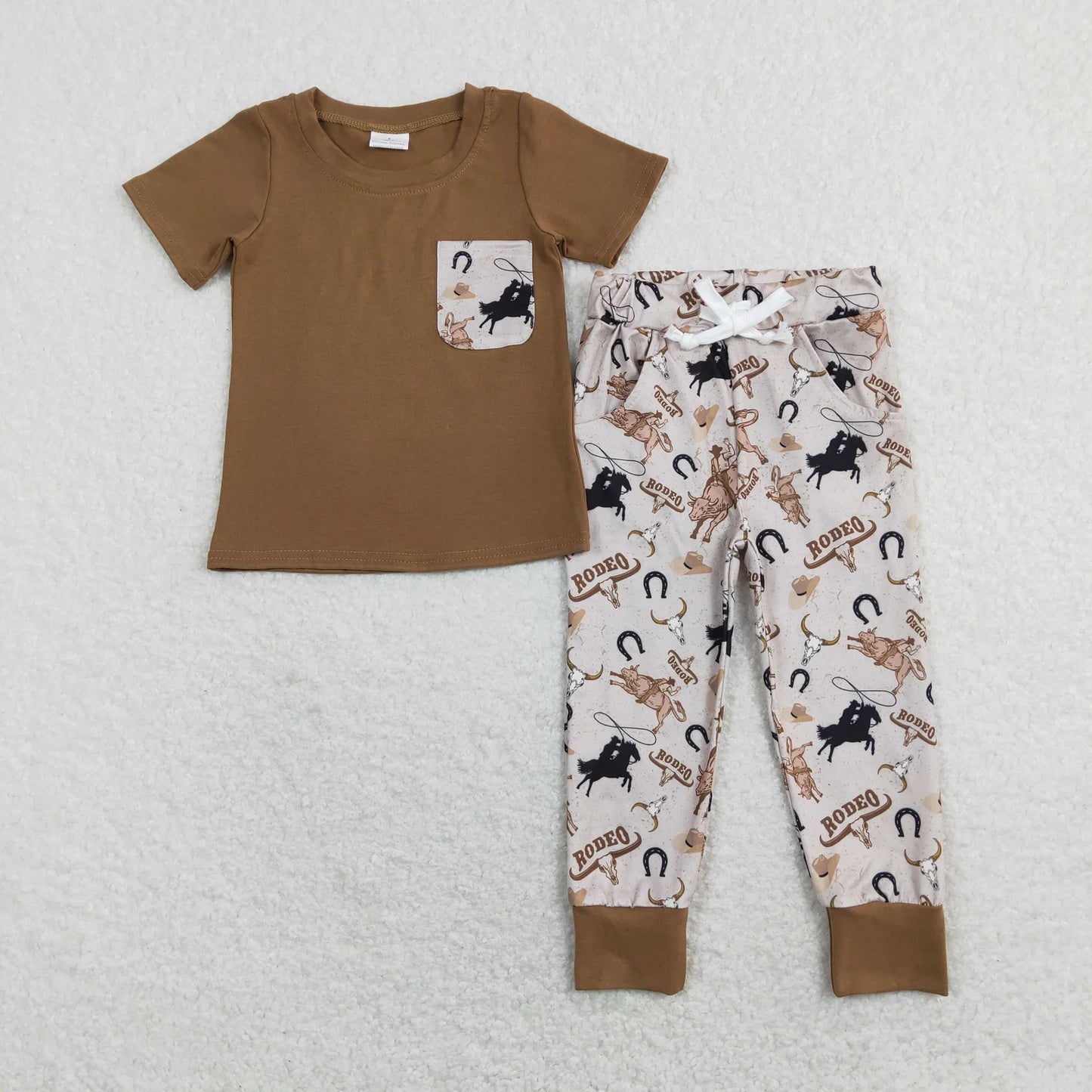 Sibling Baby Boys Bull Skulls Short Pants Western Pajamas Clothes Sets Rompers C11.19