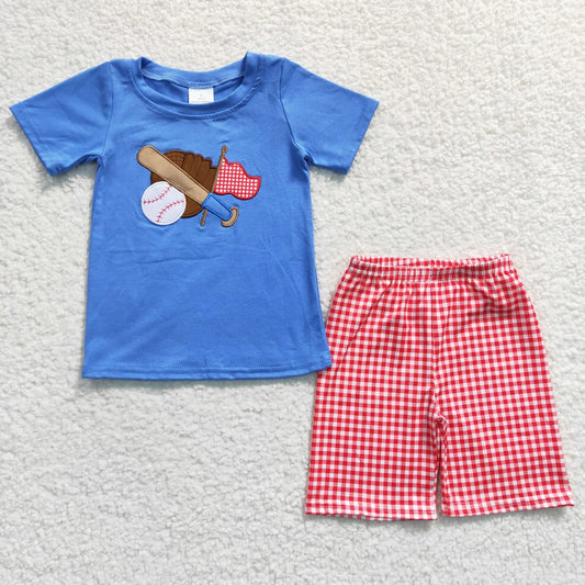 Sibling Baby Boys Embroidery Baseball Summer Shorts Sets Clothes Sets 6.4