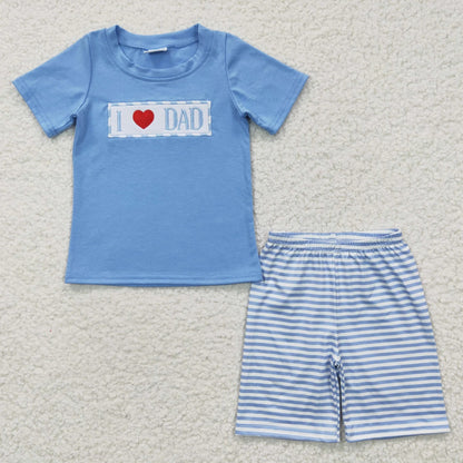Sibling Baby Boys I love Dad Summer Shorts Clothes Sets 5.20