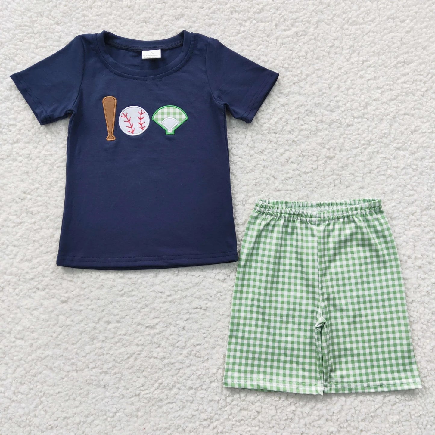 Sibling Baby Boys Embroidery Baseball Summer Shorts Sets Clothes Sets 6.4