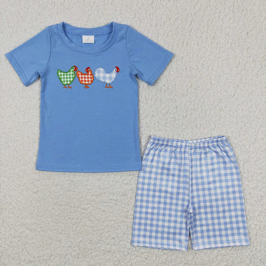 Sibling Baby Boys Brother Western Chicken Dogs Clothes Shorts Sets 7.21