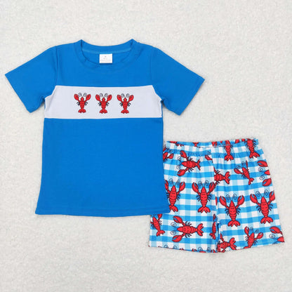 Sibling Baby Boys Crayfishes Short Sleeve Tops Shorts Clothing Sets 5.20