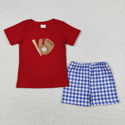 Sibling Baby Boys Embroidery Baseball Summer Shorts Sets Clothes Sets 6.4