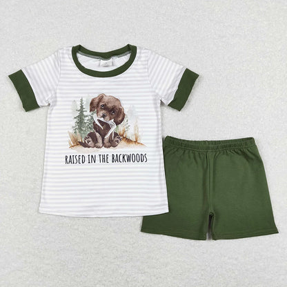 Sibling Baby Boys Girls Raised in the Backwoods Dogs Shorts Clothes Sets Rompers C11.29