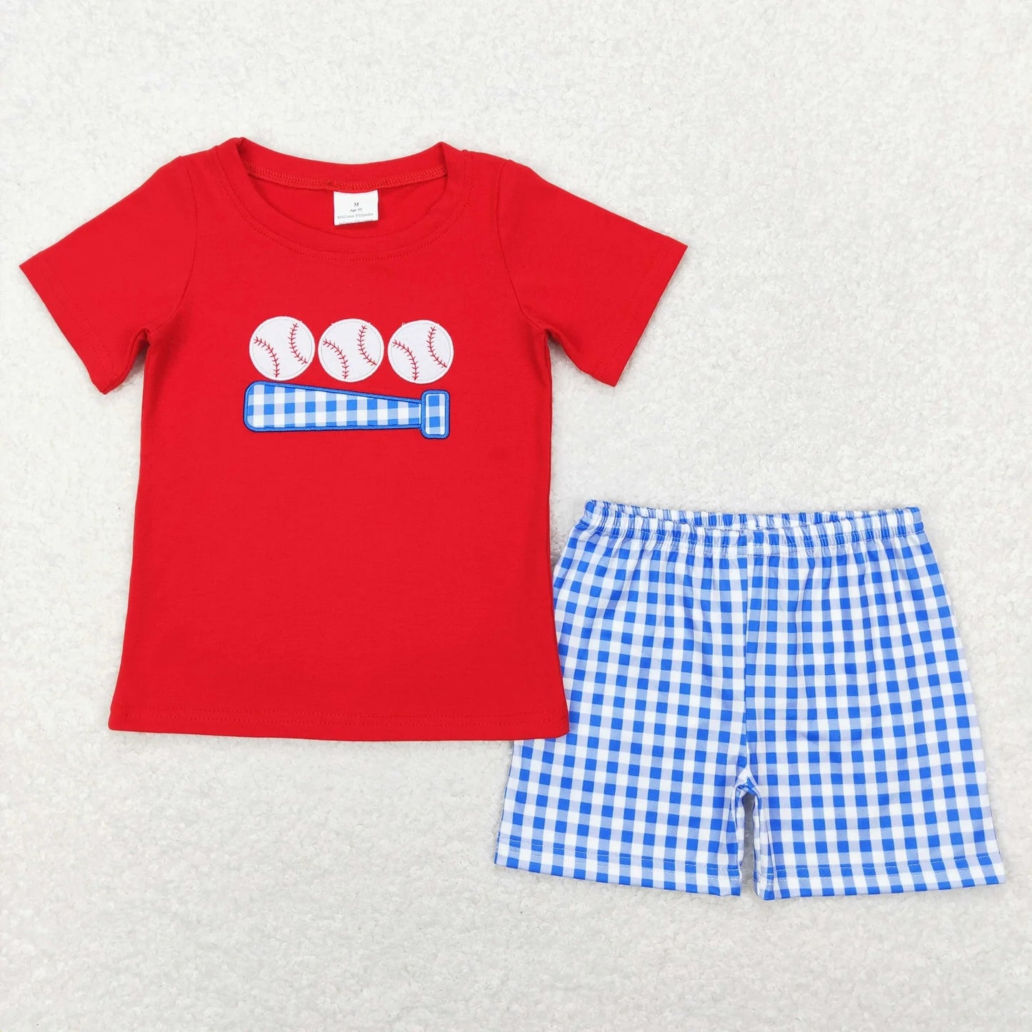 Sibling Baby Boys Embroidery Baseball Summer Shorts Sets Clothes Sets 6.4