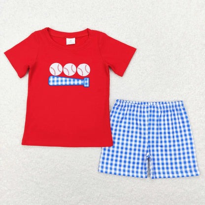 Sibling Baby Boys Embroidery Baseball Summer Shorts Sets Clothes Sets 6.4