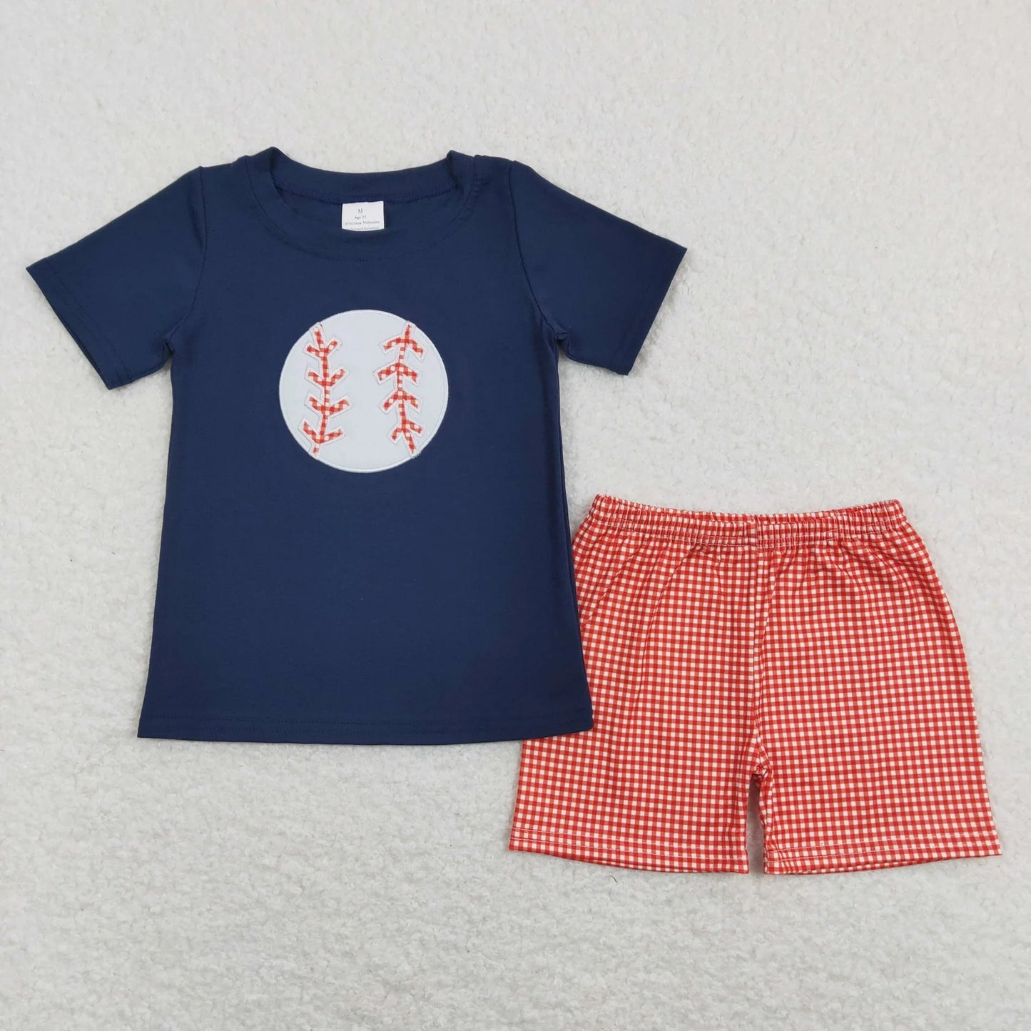 Sibling Baby Boys Embroidery Baseball Summer Shorts Sets Clothes Sets 6.4