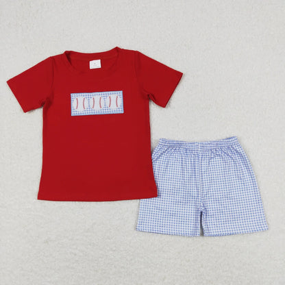 Sibling Baby Boys Embroidery Baseball Summer Shorts Sets Clothes Sets 6.5