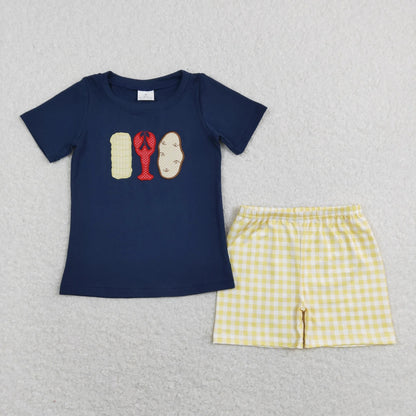 Sibling Baby Boys Crayfishes Short Sleeve Tops Shorts Clothing Sets 5.20