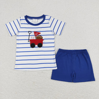 Sibling Baby Boys Embroidery Baseball Summer Shorts Sets Clothes Sets 6.5