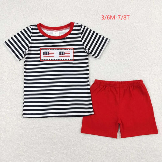 Sibling Embroidery Baby Boys 4th Of July Shirt Shorts Summer Outfits 4.15