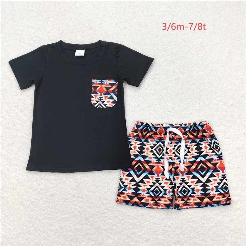 Sibling Baby Boys Brother Western Hunting Pockets Clothes Shorts Sets 7.21