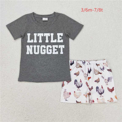 Sibling Baby Boys Brother Western Chicken Dogs Clothes Shorts Sets 7.21