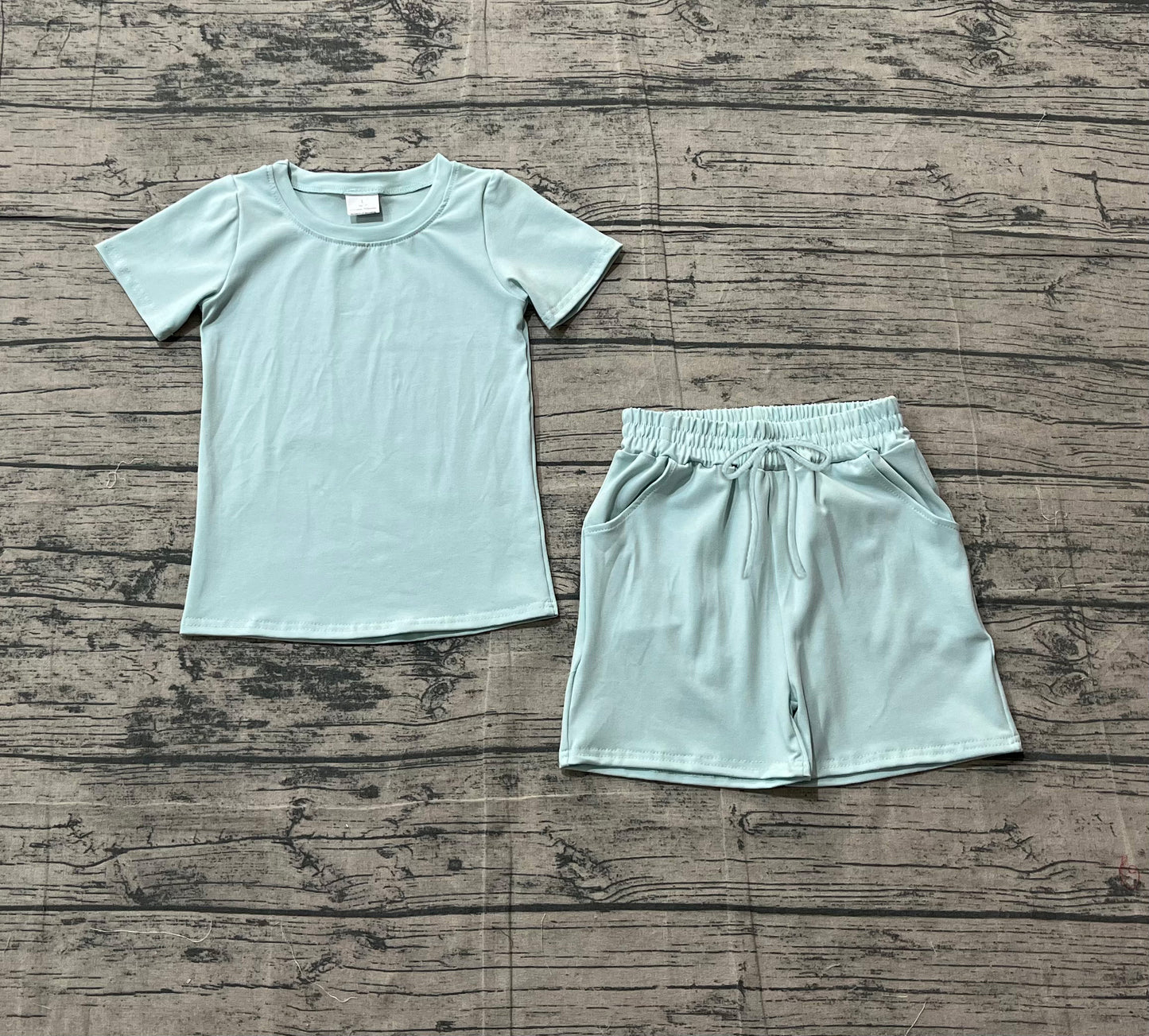 Sample BSSO1887 Baby Boys Light Blue Shirts Top Pockets Shorts Clothes Sets