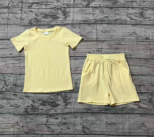 Sample BSSO1888 Baby Boys Yellow Shirts Top Pockets Shorts Clothes Sets