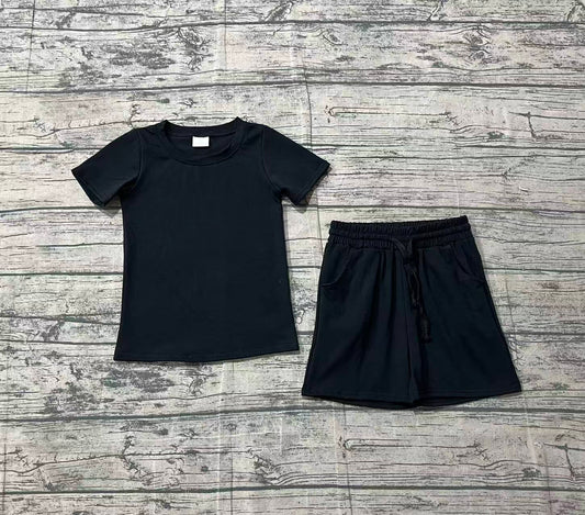 Sample BSSO1889 Baby Boys Black Shirts Top Pockets Shorts Clothes Sets