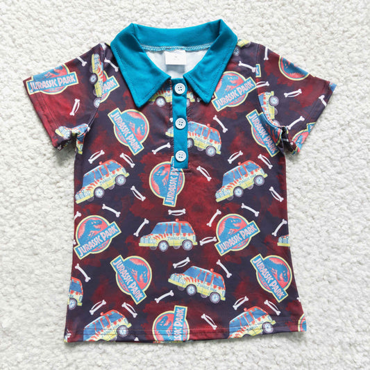 BT0136 Baby Boys Dinosaur short sleeve shirts tops
