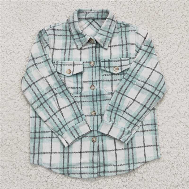 Sibling Boys Girls Plaid Button Ups Long Sleeve Shirts Tops