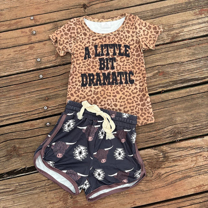 Sibling Baby Girls Western Cowgirls Cow Shirt Top Shorts Outfits 8.11