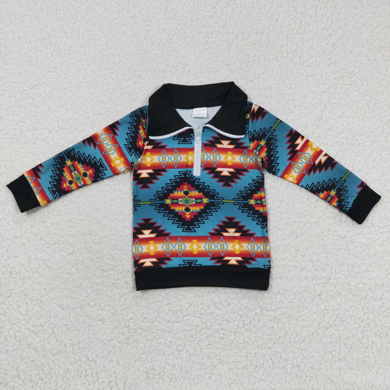 Sibling Baby Boys Western Aztec Long Sleeves Zipper Pullover Tops C10.24
