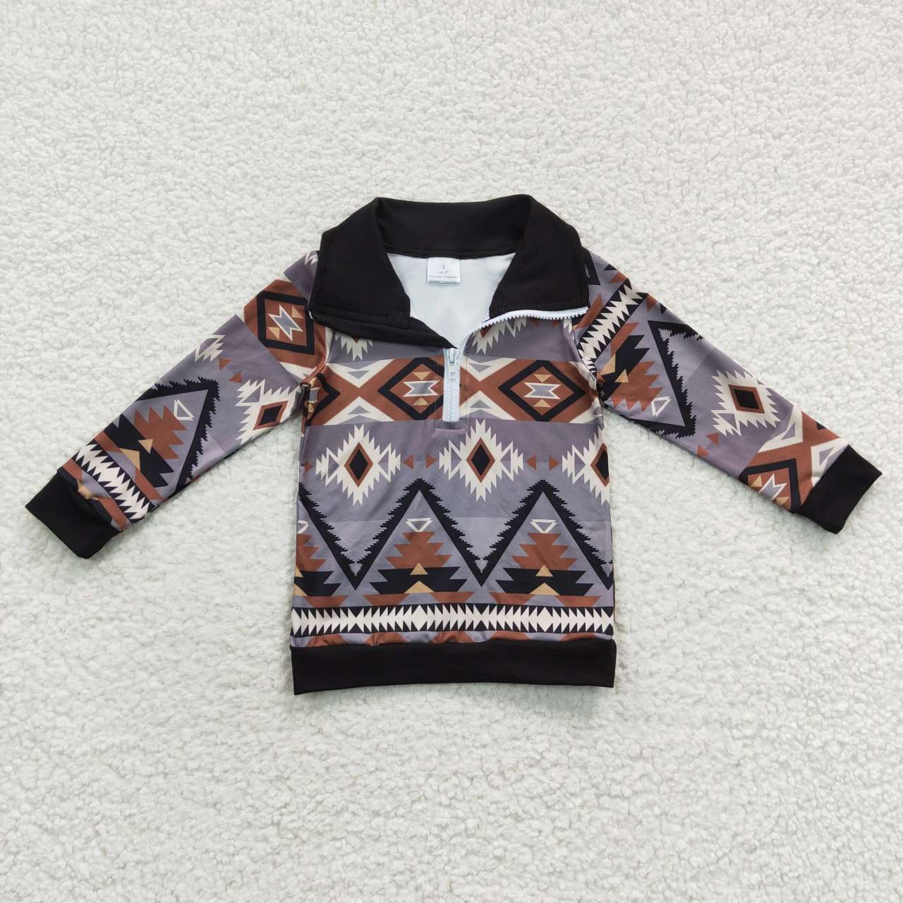 Sibling Baby Boys Western Aztec Long Sleeves Zipper Pullover Tops C10.24