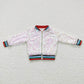 BT0294 Pink sequined zipper jacket long-sleeved top