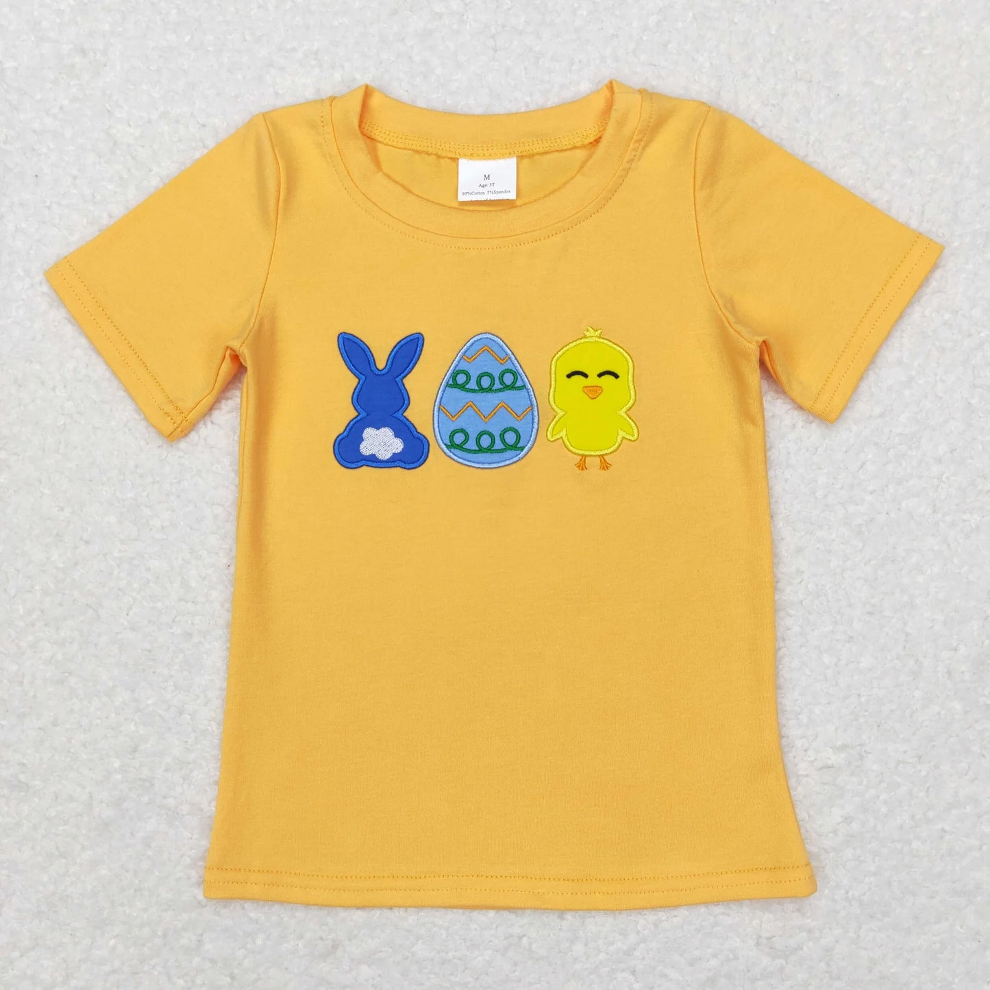 Sibling Baby Boys Girls Embroidery Eggs Rabbits Cross Easter Tee Shirts Top C10.22
