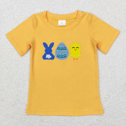 Sibling Baby Boys Girls Embroidery Eggs Rabbits Cross Easter Tee Shirts Top C10.22