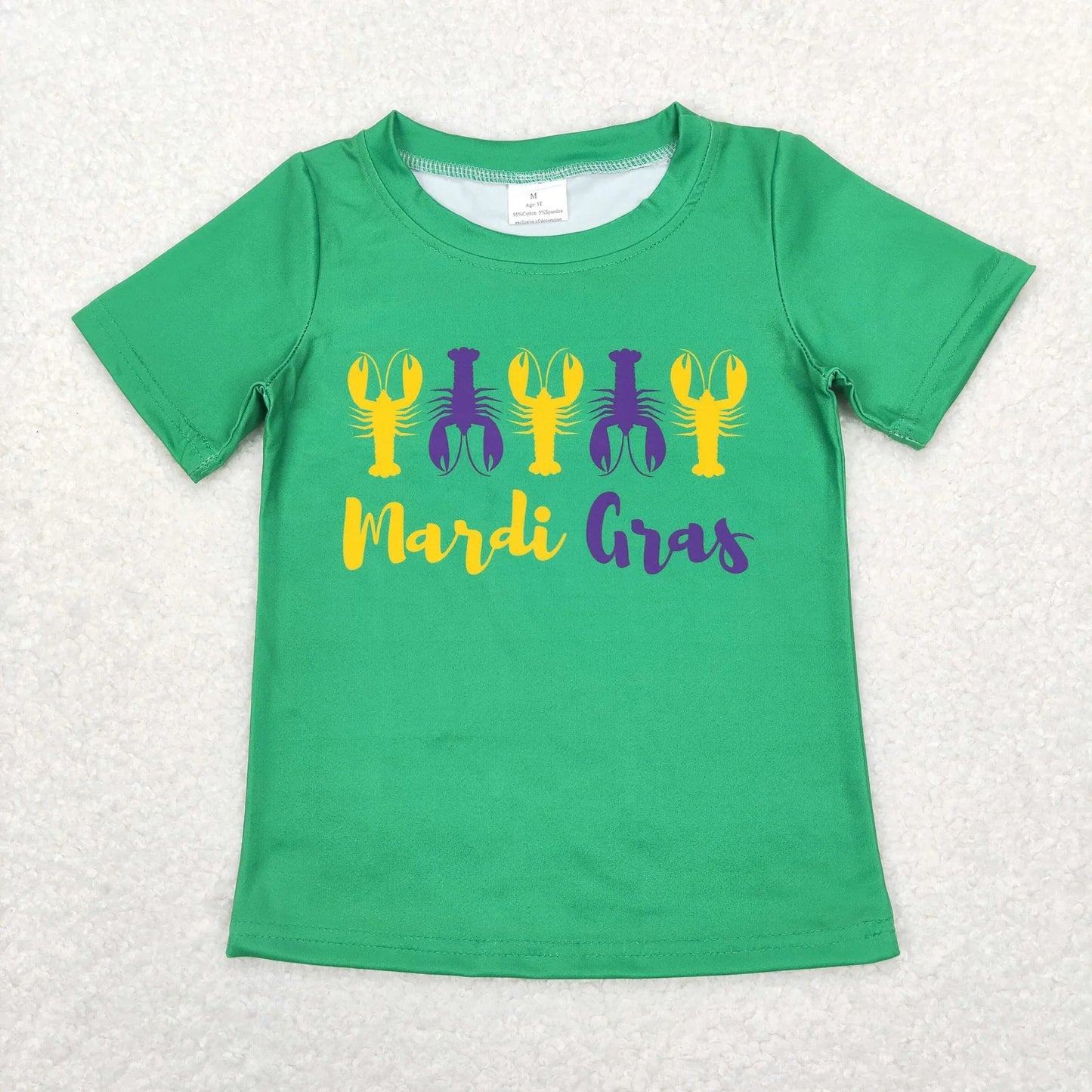 Sibling Baby Boys Girls Mardigras Crayfishes Tee Shirts Top C10.22